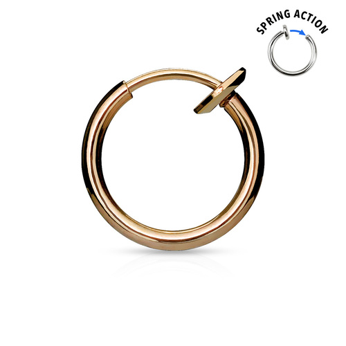 Fake Ring for Nose Lip Septum Lobe and Cartilage ROSE GOLD