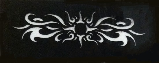 Single use stencils for temporary tattoos BLACK 31 Tribal Sun Armband Back