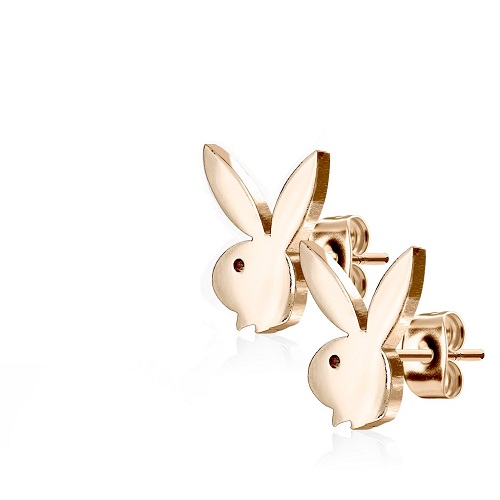 Authentic Playboy Bunny Earrings Surgical Steel - ROSE GOLD PLATED